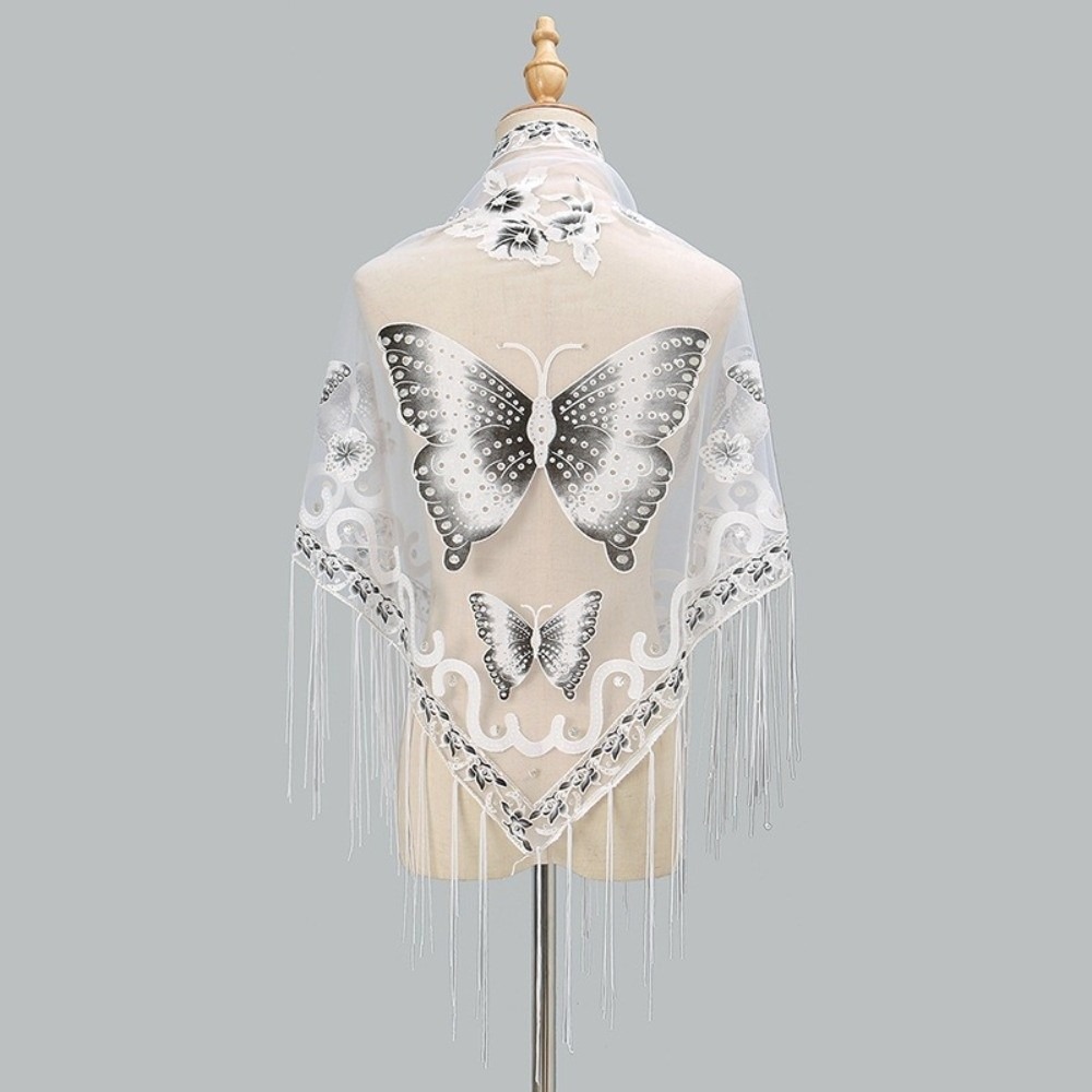 Embroidery Shawl - Lenço de Luxo com Renda Floral
