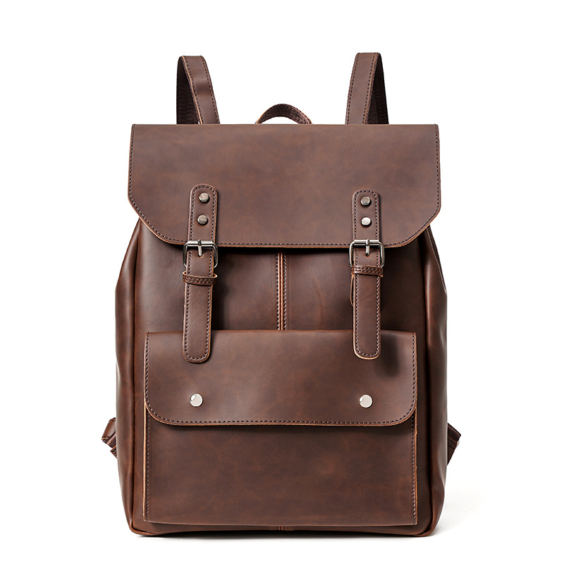 Embroidery Workshop - Goyn mochila de couro masculina vintage,