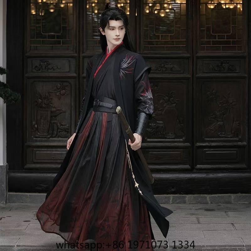 Embroidery Red - Vestido Hanfu Original Preto e Vermelho