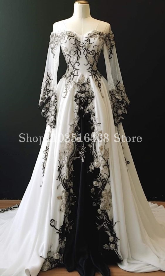 Embroidery Flower Pattern - Vestido de casamento bordado flor fantasia