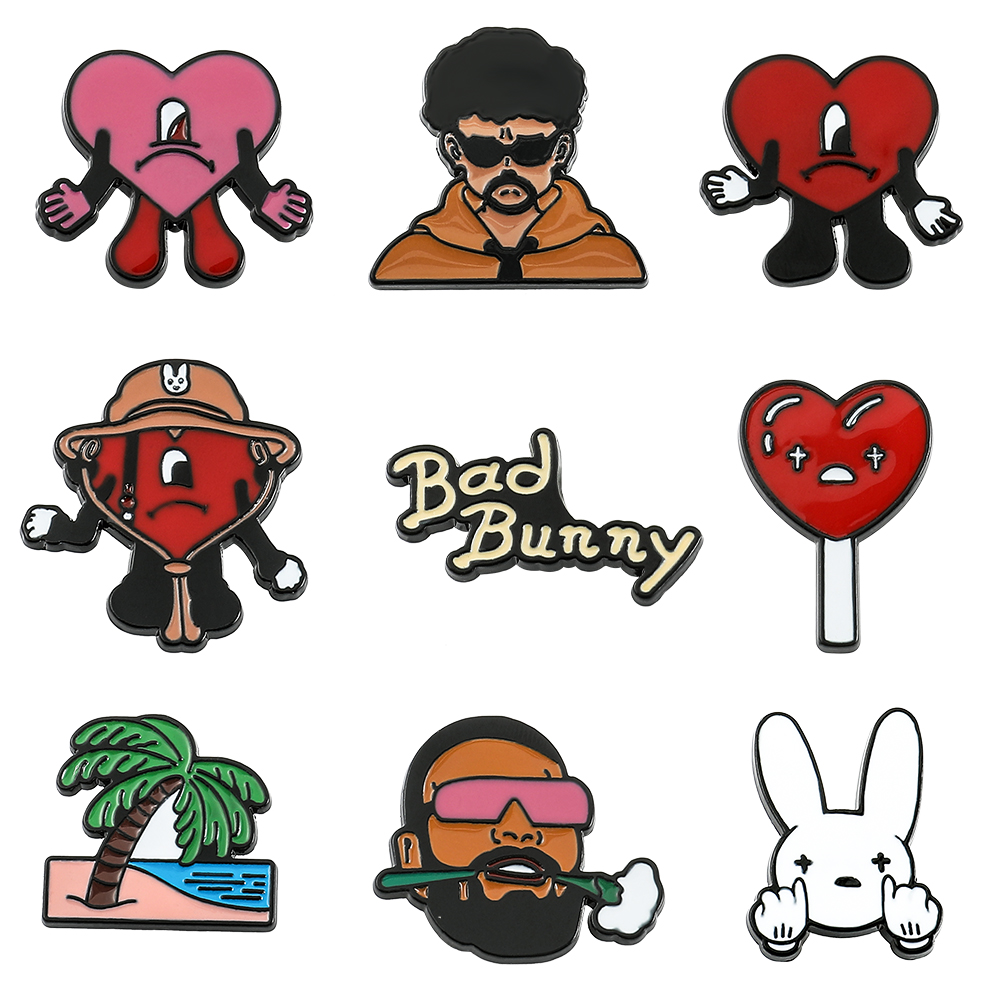 Embroidery Red - Broche Fofo Bad Bunny Cosplay Cantor
