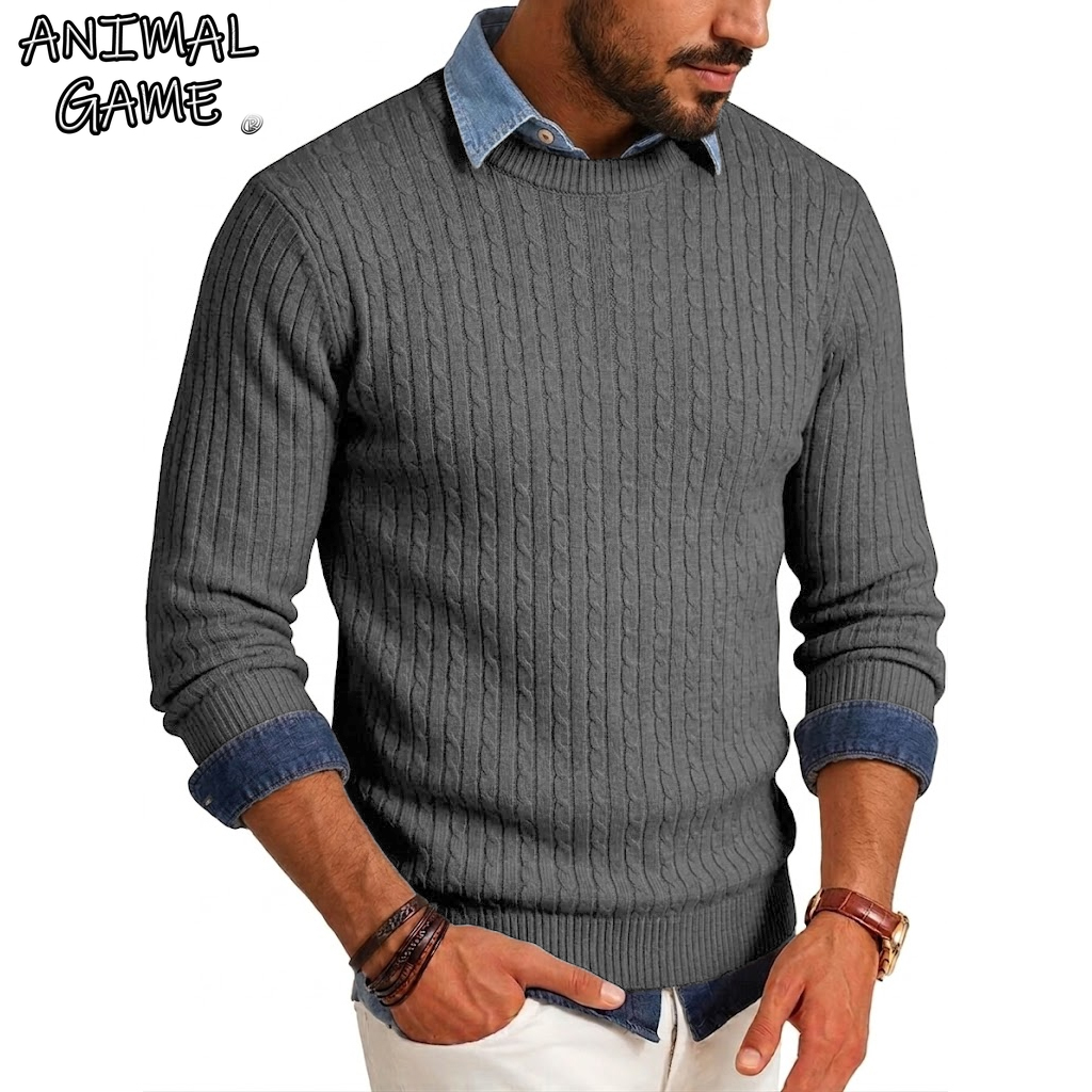 Embroidery Workshop - Suéter Masculino de Luxo com Gola