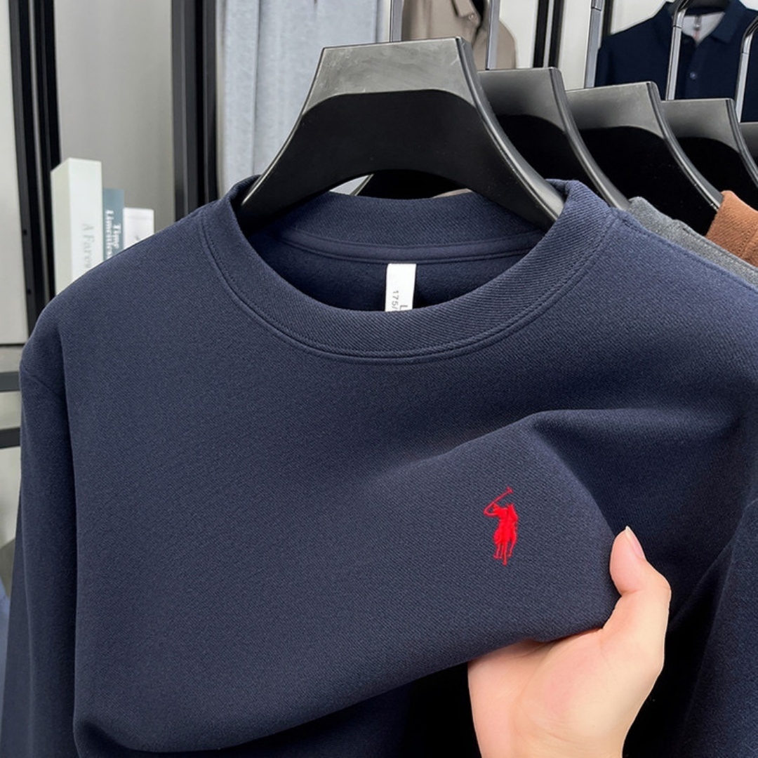 Embroidery Cotton - Camisa polo masculina de manga longa