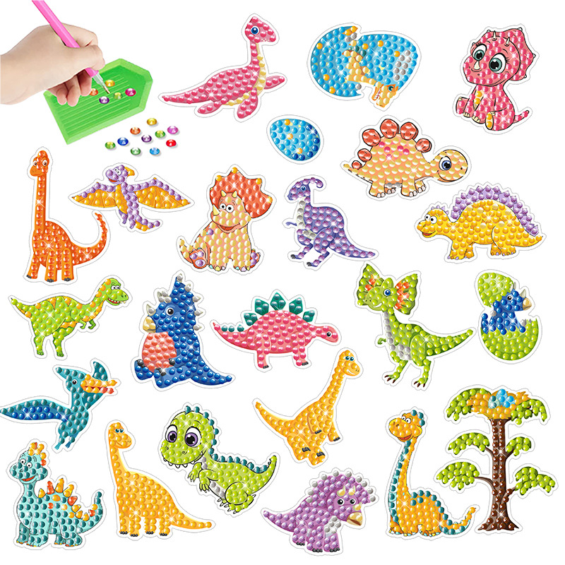 Embroidery Ideas For Bags - Kit de pintura diamante dinossauro dos
