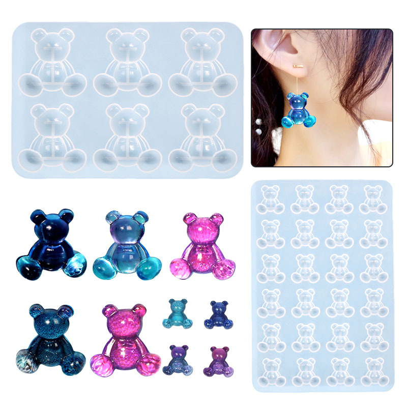 Embroidery Simple - Diy cristal resina epóxi molde urso