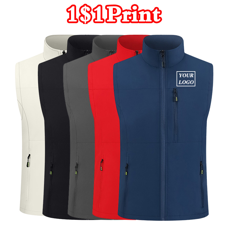 Embroidery Vest - Colete de gola alta para negócios