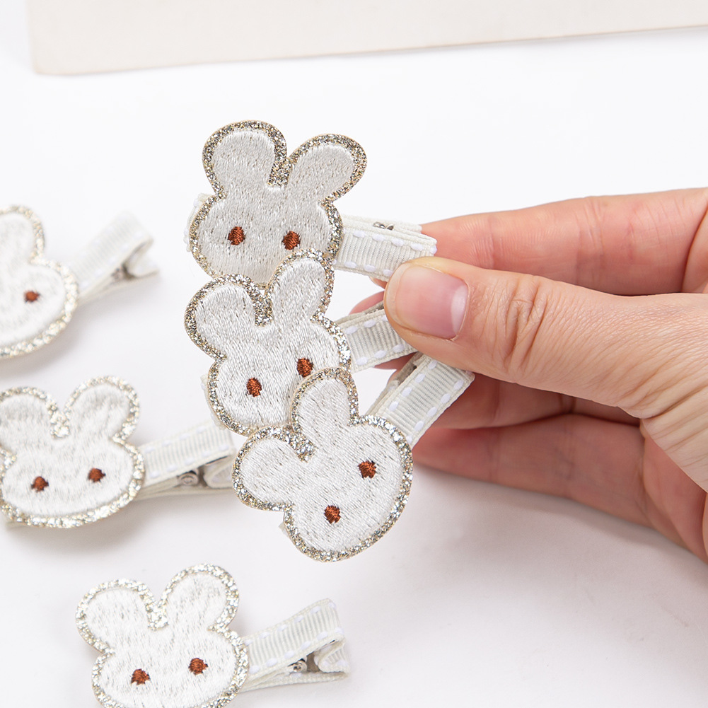 Embroidery Rabbit - 50 pçs/lote bordado coelho arco grampos