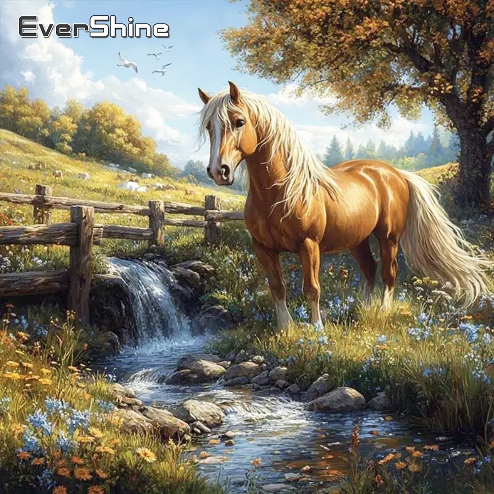 Embroidery Horse - EverShine DIY Pintura Diamante Cavalo Bordado