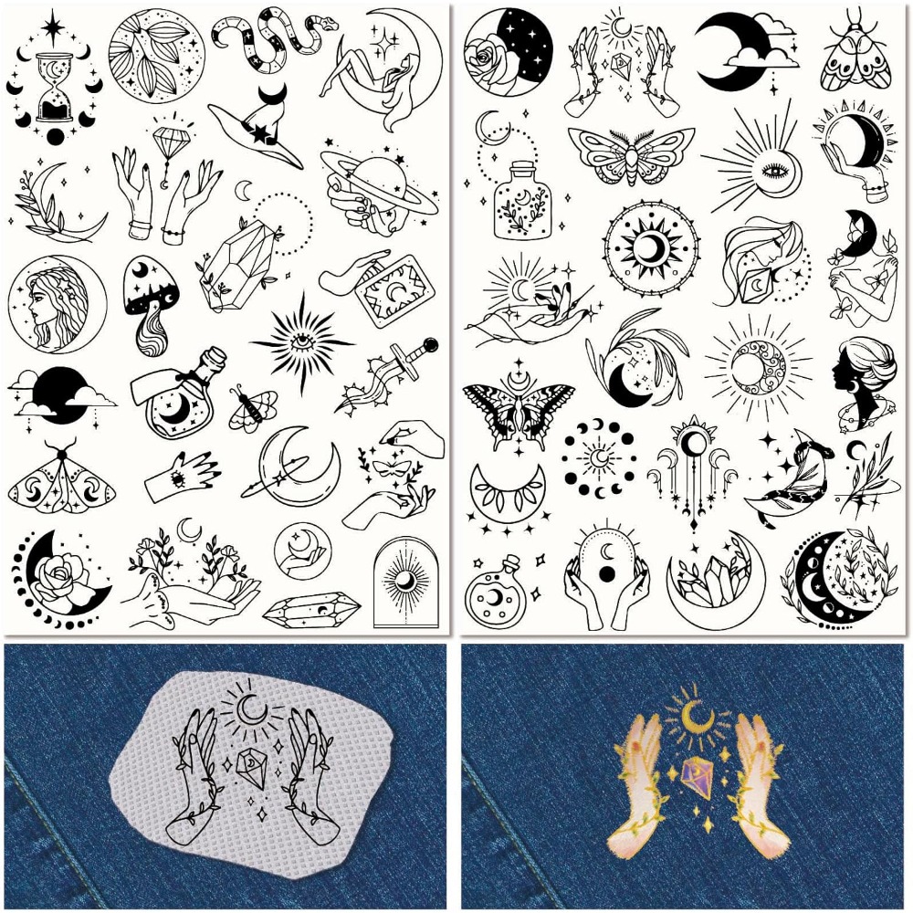 Embroidery Free Pattern - 51 pçs boho lua solúvel em
