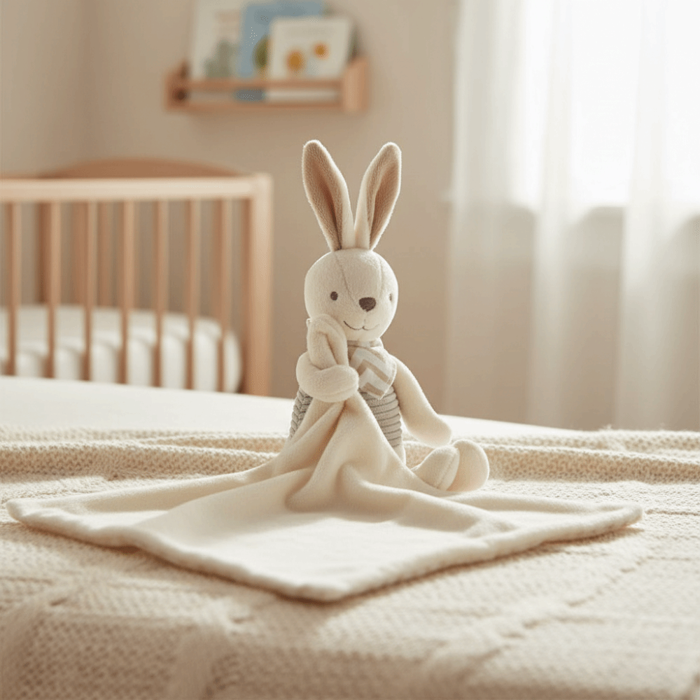 Embroidery Rabbit - Cobertor Quadrado para Bebê em Formato