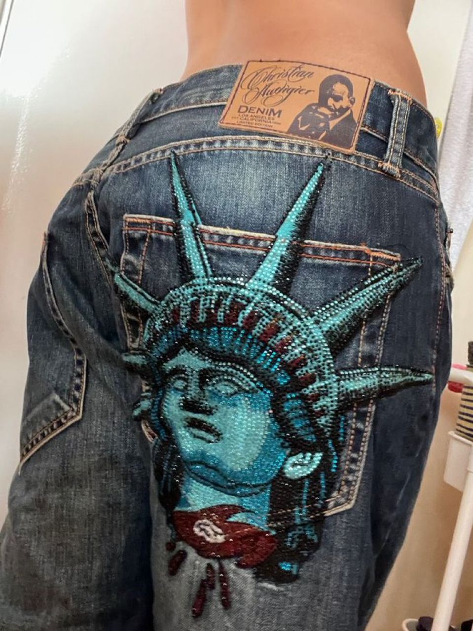 Calças Jeans Y2k Anos 2000 Est - Embroidery Jeans Sakura avaliação e preço