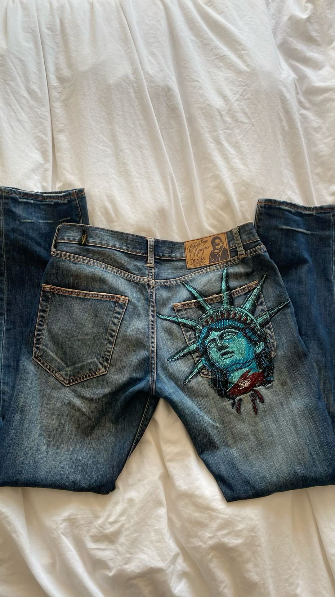 Calças Jeans Y2k Anos 2000 Est - Embroidery Jeans Sakura avaliação e preço