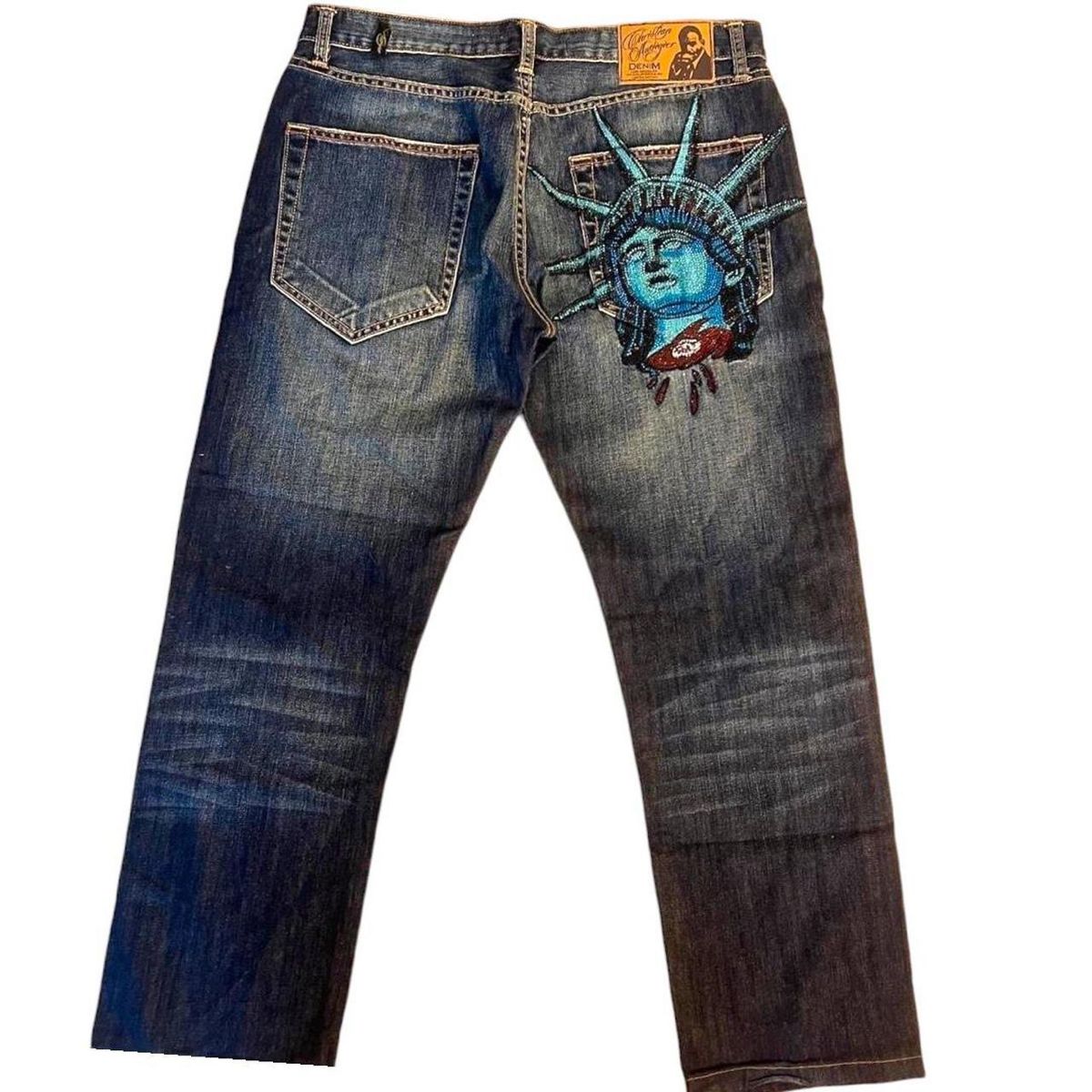 Calças Jeans Y2k Anos 2000 Est - Embroidery Jeans Sakura avaliação e preço