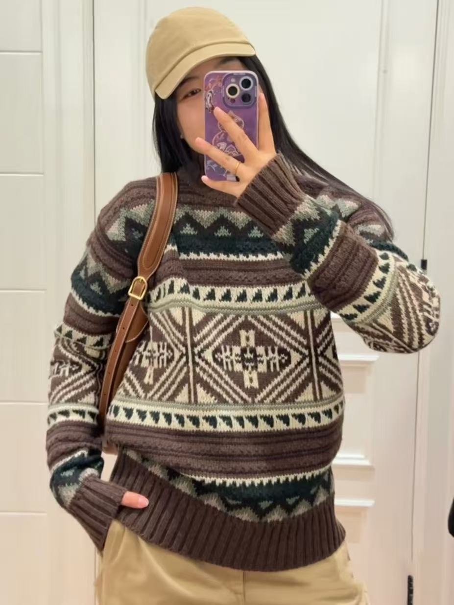 Suéter de malha masculino e fe - Embroidery Flower Pattern avaliação e preço