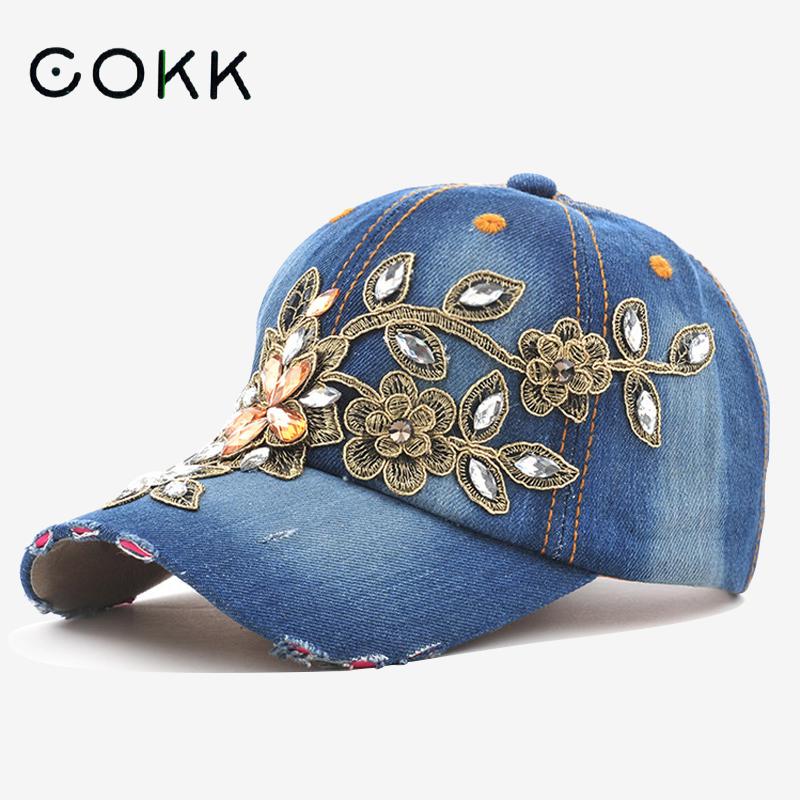 Cokk boné de beisebol feminino - Embroidery Jeans Sakura avaliação e preço