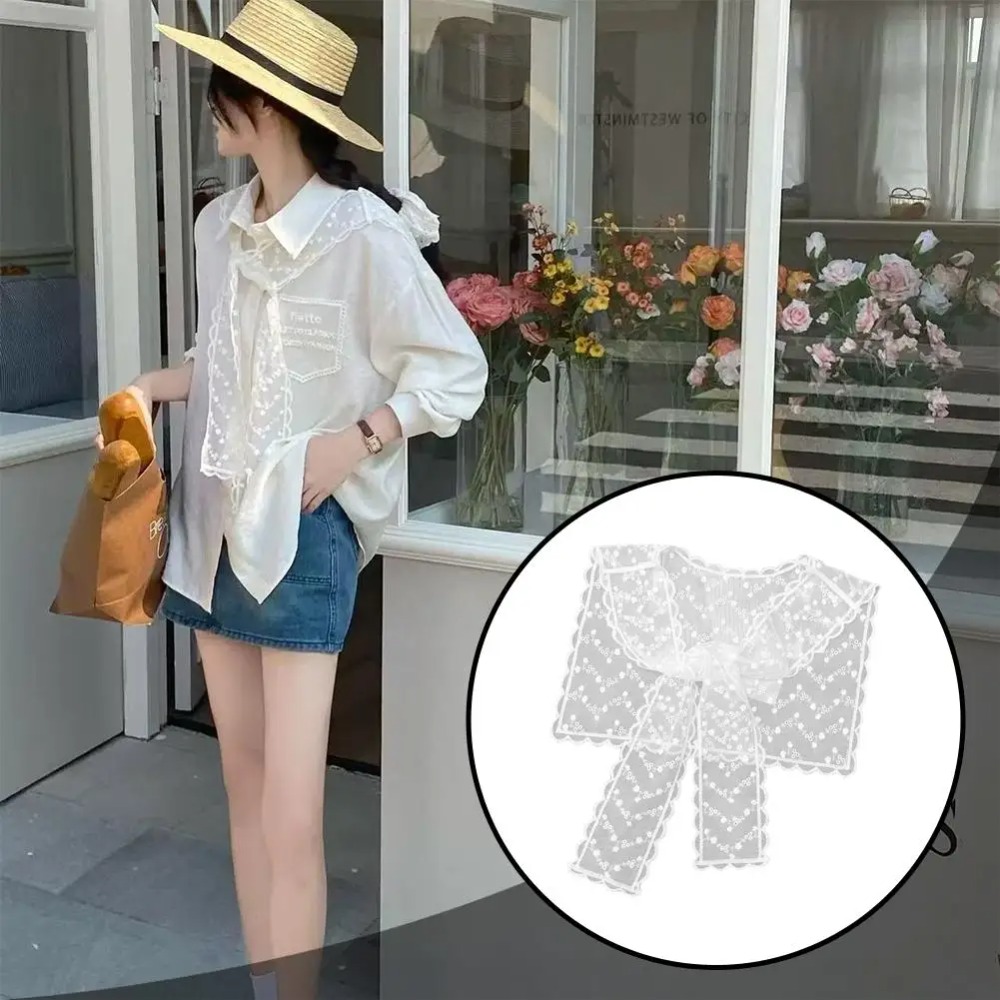 Elegante Gola Falsa de Renda B - Embroidery Shawl avaliação e preço