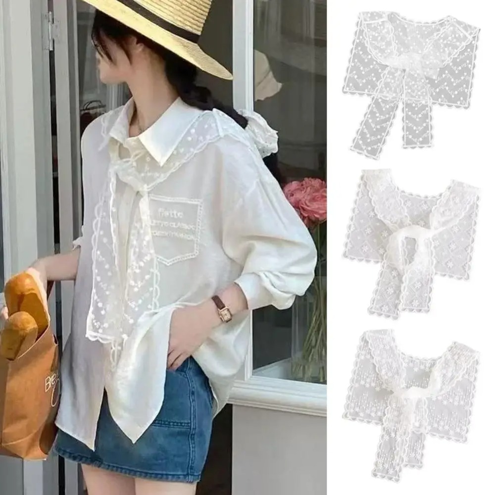 Elegante Gola Falsa de Renda B - Embroidery Shawl avaliação e preço