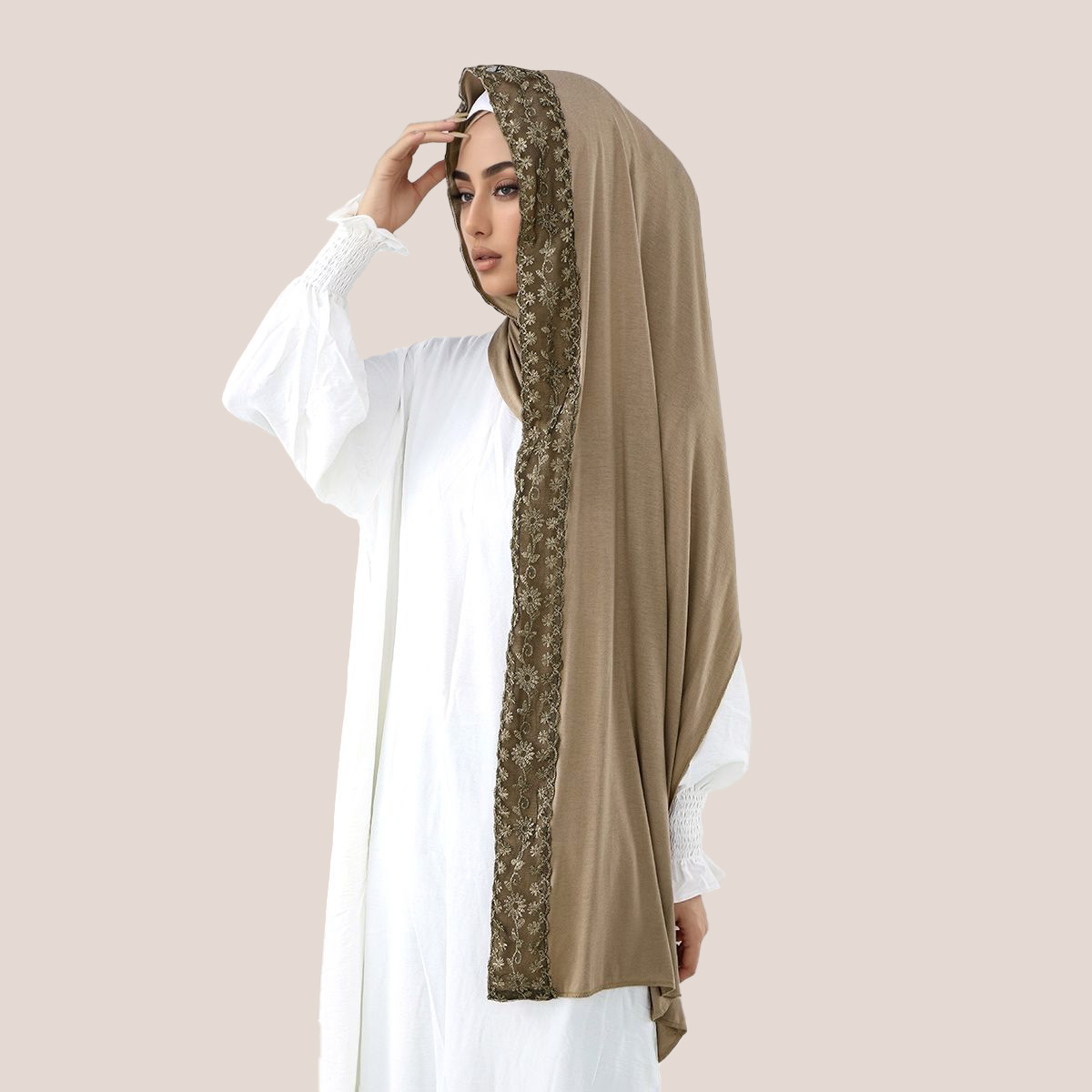 Renda bordado camisa de algodã - Embroidery Shawl avaliação e preço