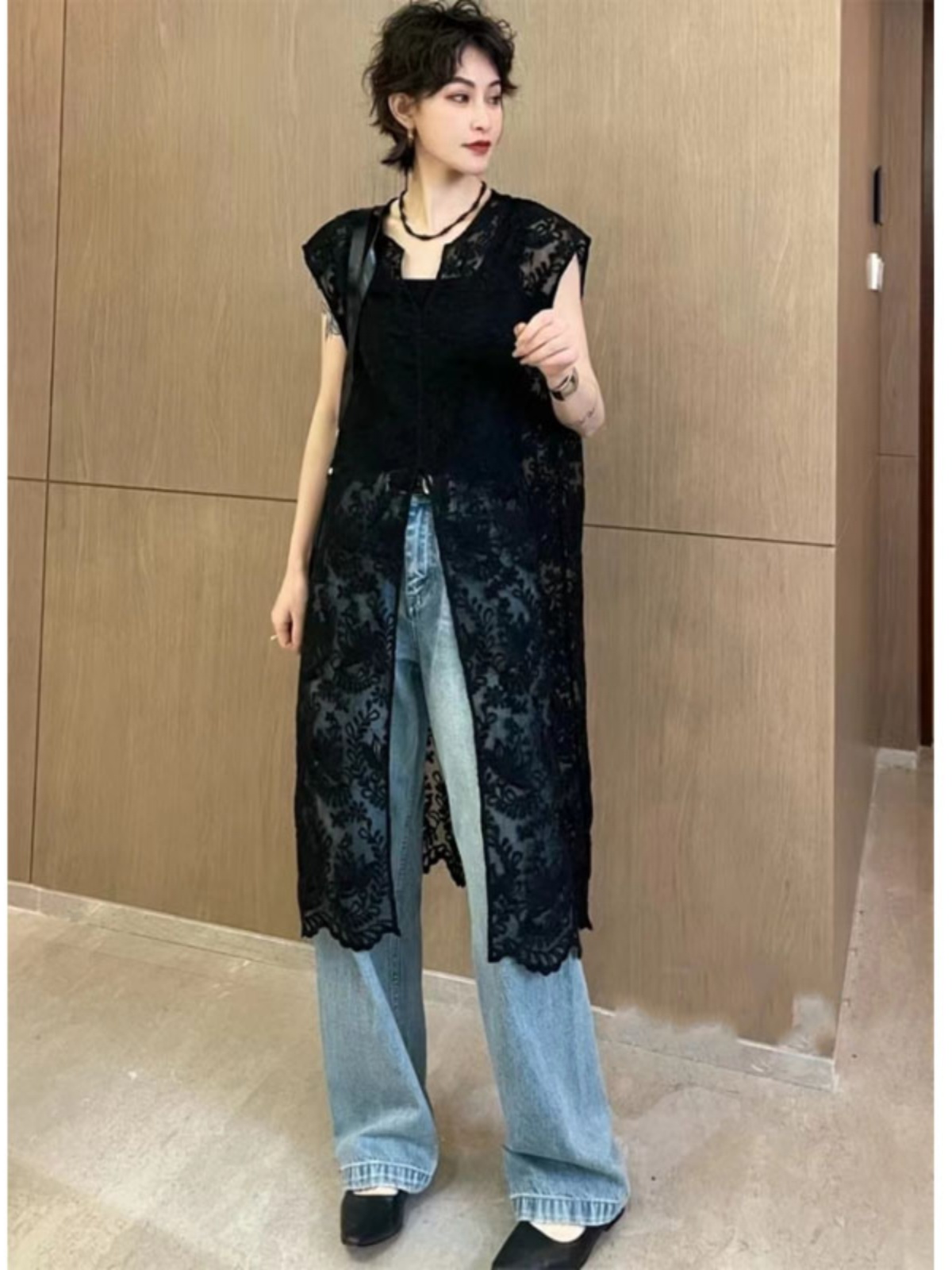 Vestido Midi de Renda Estilo F - Embroidery Vest avaliação e preço