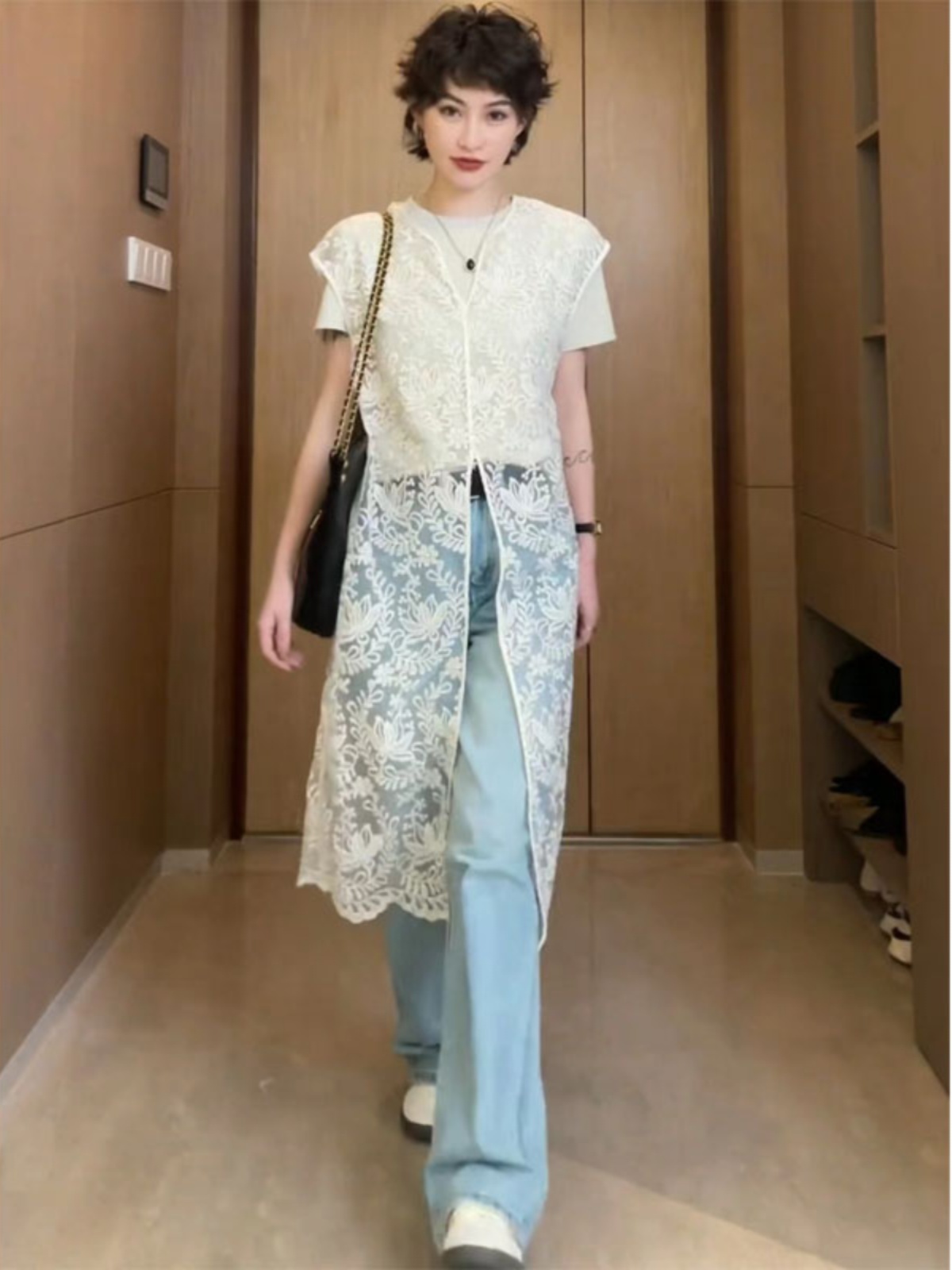 Vestido Midi de Renda Estilo F - Embroidery Vest avaliação e preço