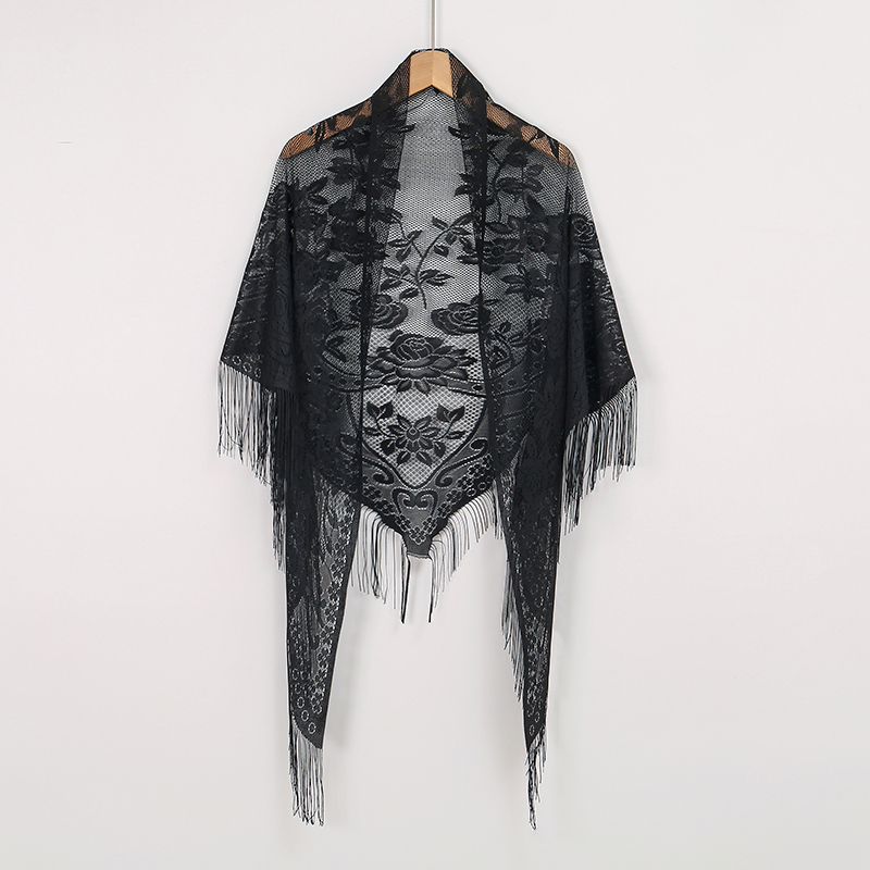 Novo lenço de renda bordado xa - Embroidery Shawl avaliação e preço