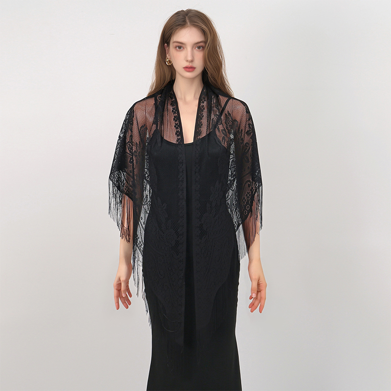 Novo lenço de renda bordado xa - Embroidery Shawl avaliação e preço