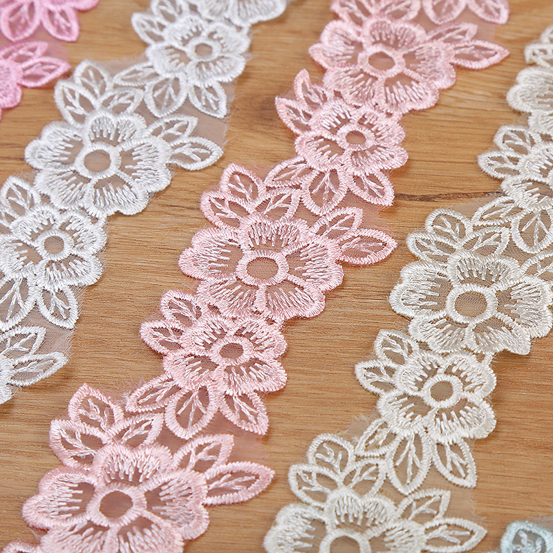 5cm de largura bordado organza - Embroidery Flower Pattern avaliação e preço