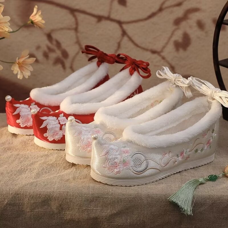 Inverno hanfu sapatos feminino - Embroidery Red avaliação e preço