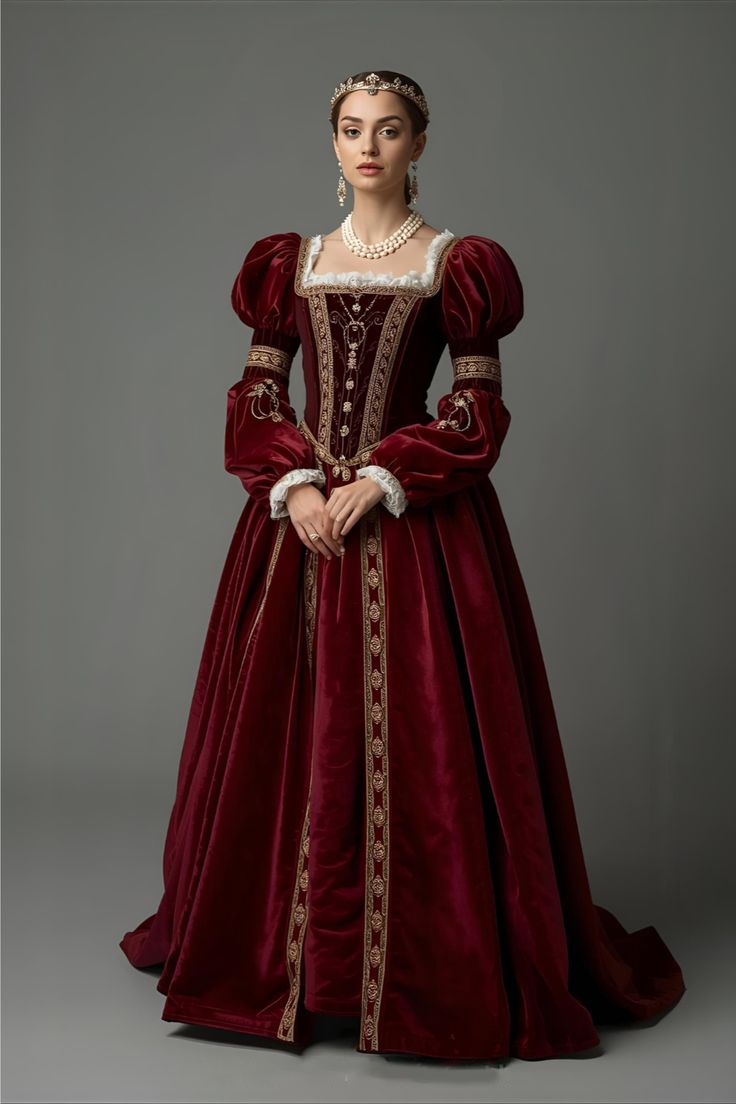 Vestido Histórico da Rainha da - Embroidery Red avaliação e preço
