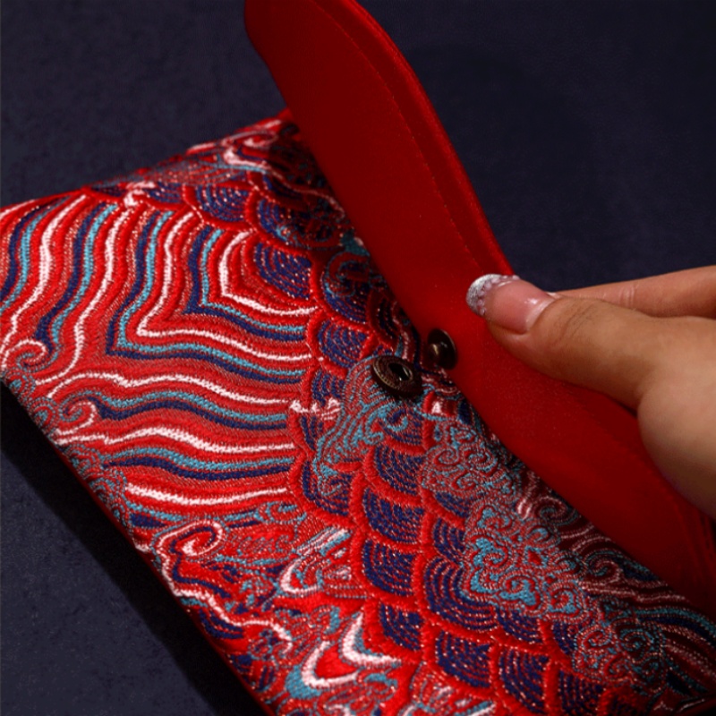 1 Peça de Bolsa de Dinheiro Ve - Embroidery Red avaliação e preço