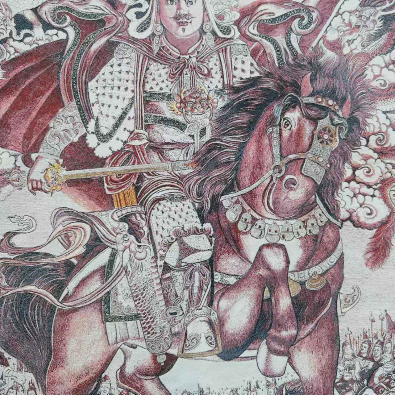 Thangka de 35 polegadas com bo - Embroidery Horse avaliação e preço