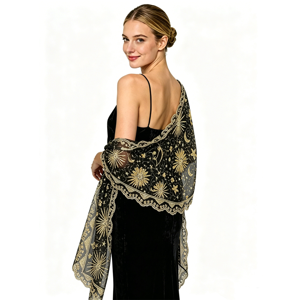 Xales e Capas Femininas para N - Embroidery Shawl avaliação e preço