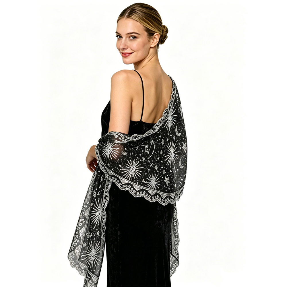 Xales e Capas Femininas para N - Embroidery Shawl avaliação e preço
