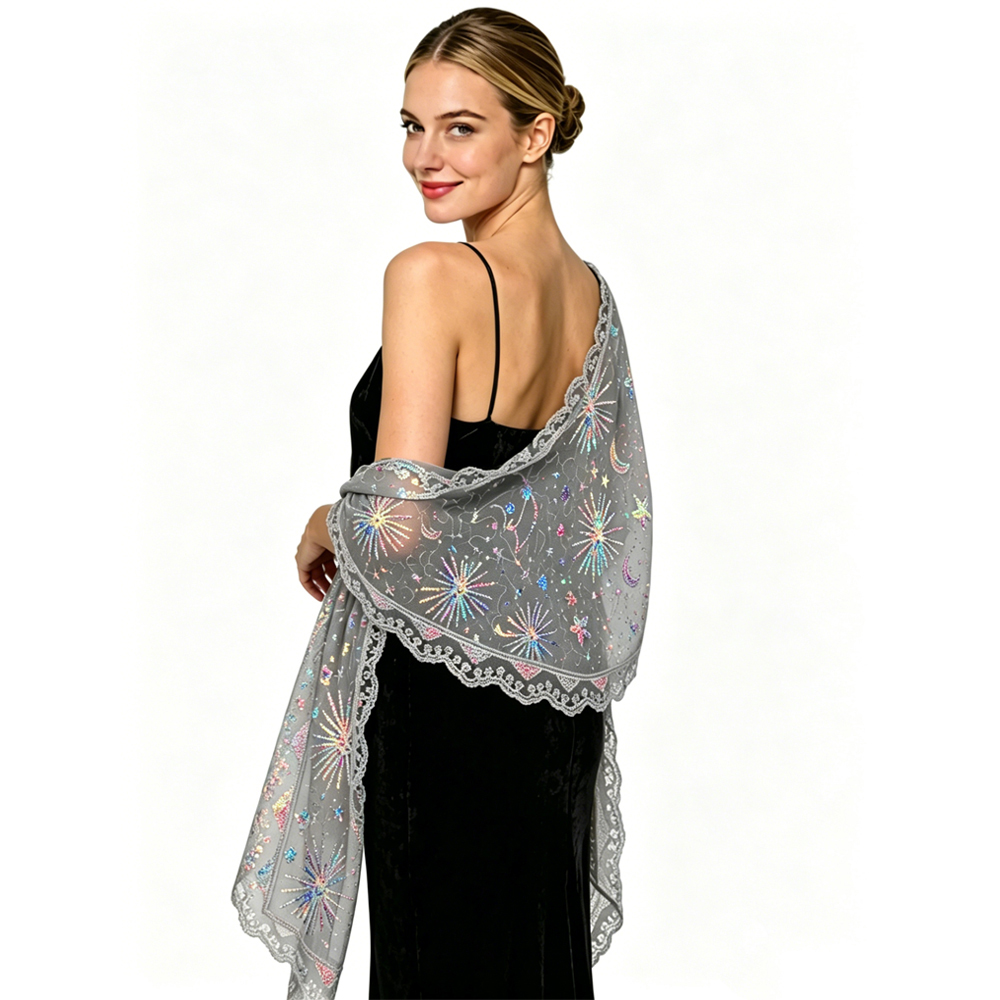 Xales e Capas Femininas para N - Embroidery Shawl avaliação e preço