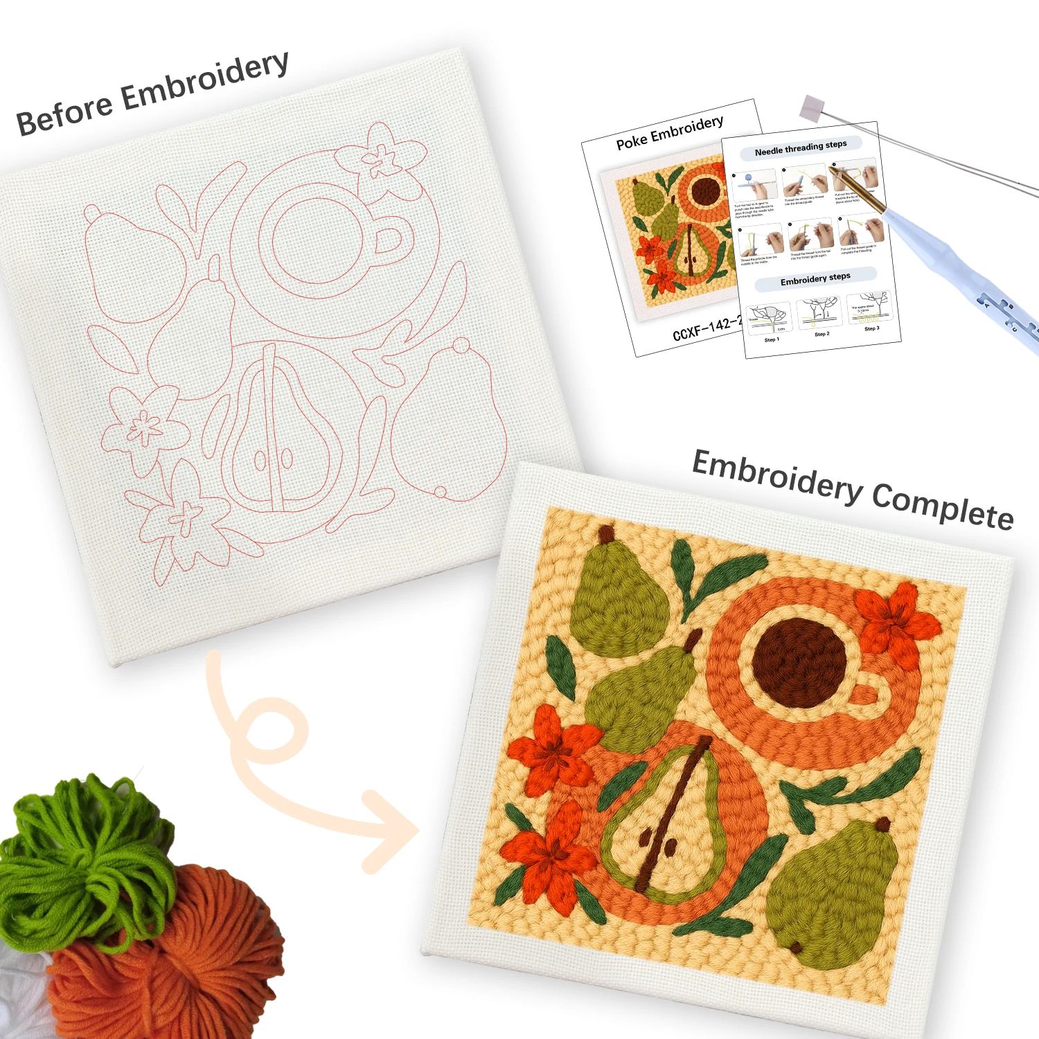 Kit Inicial de Punch Needle GA - Embroidery Ideas For Bags avaliação e preço
