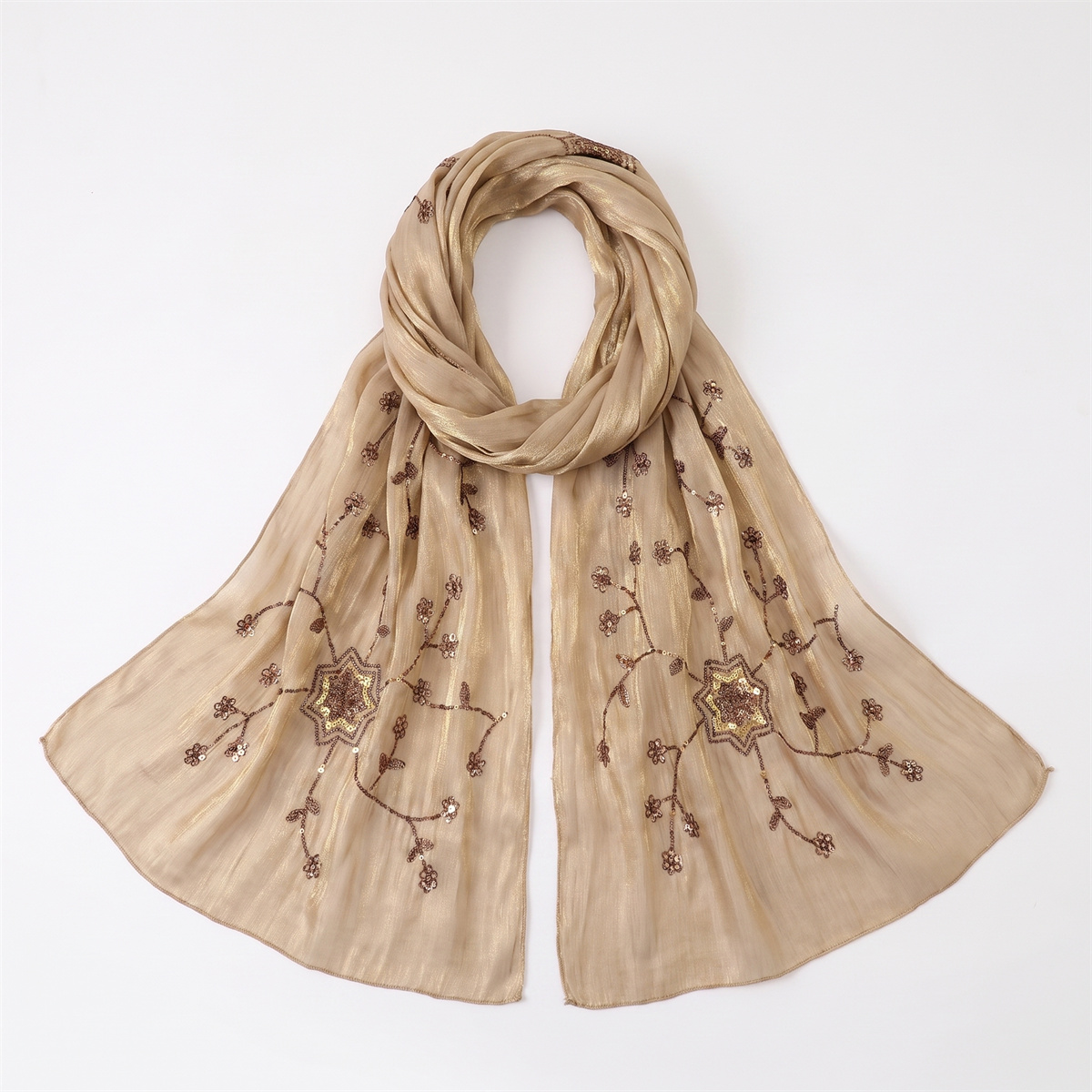 Lenço Hijab Fashion Crinkle co - Embroidery Shawl avaliação e preço
