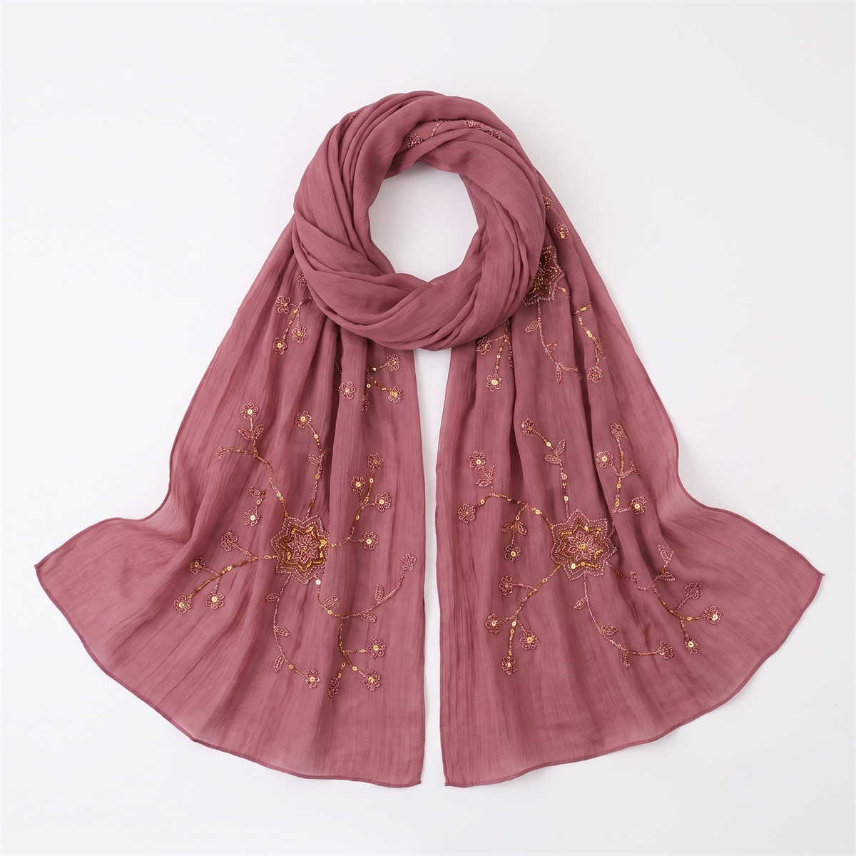 Lenço Hijab Fashion Crinkle co - Embroidery Shawl avaliação e preço