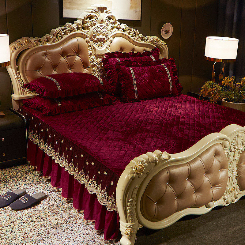 AI WINSURE-Bordado Lace Velvet - Embroidery Quilt Cover avaliação e preço