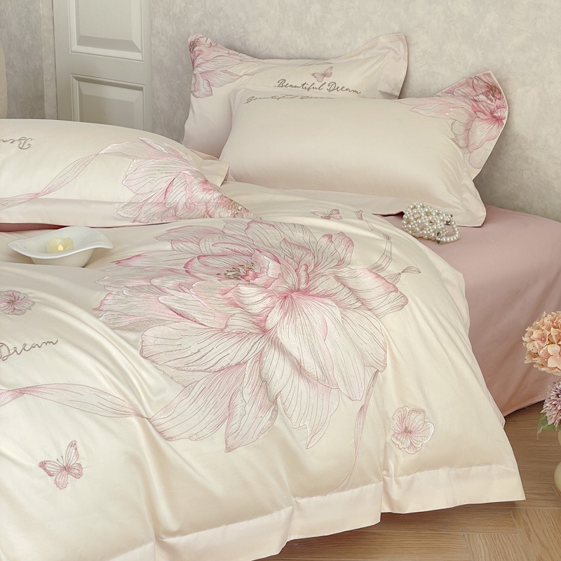 1000tc algodão egípcio flores  - Embroidery Quilt Cover avaliação e preço