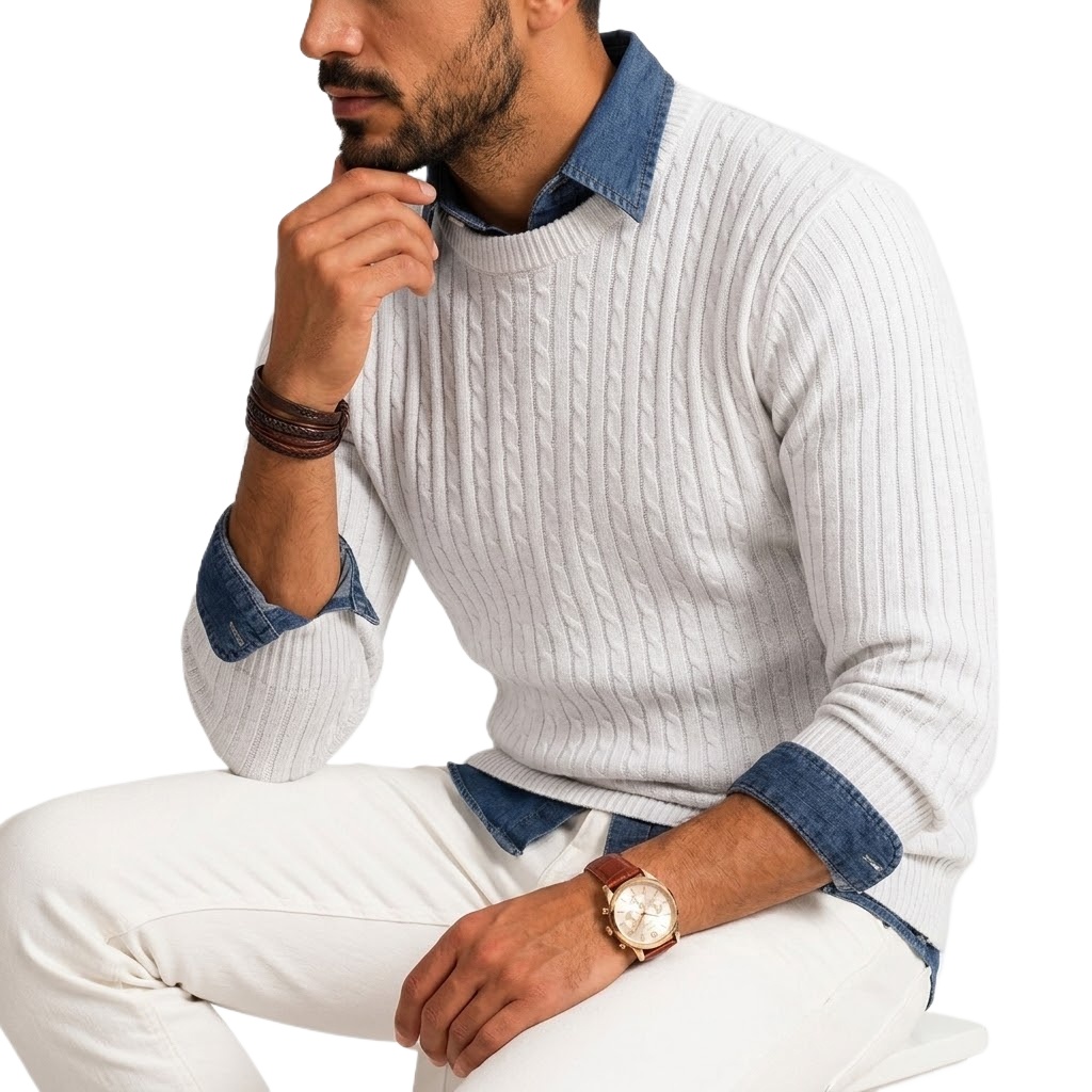 Suéter Masculino de Luxo com G - Embroidery Workshop avaliação e preço