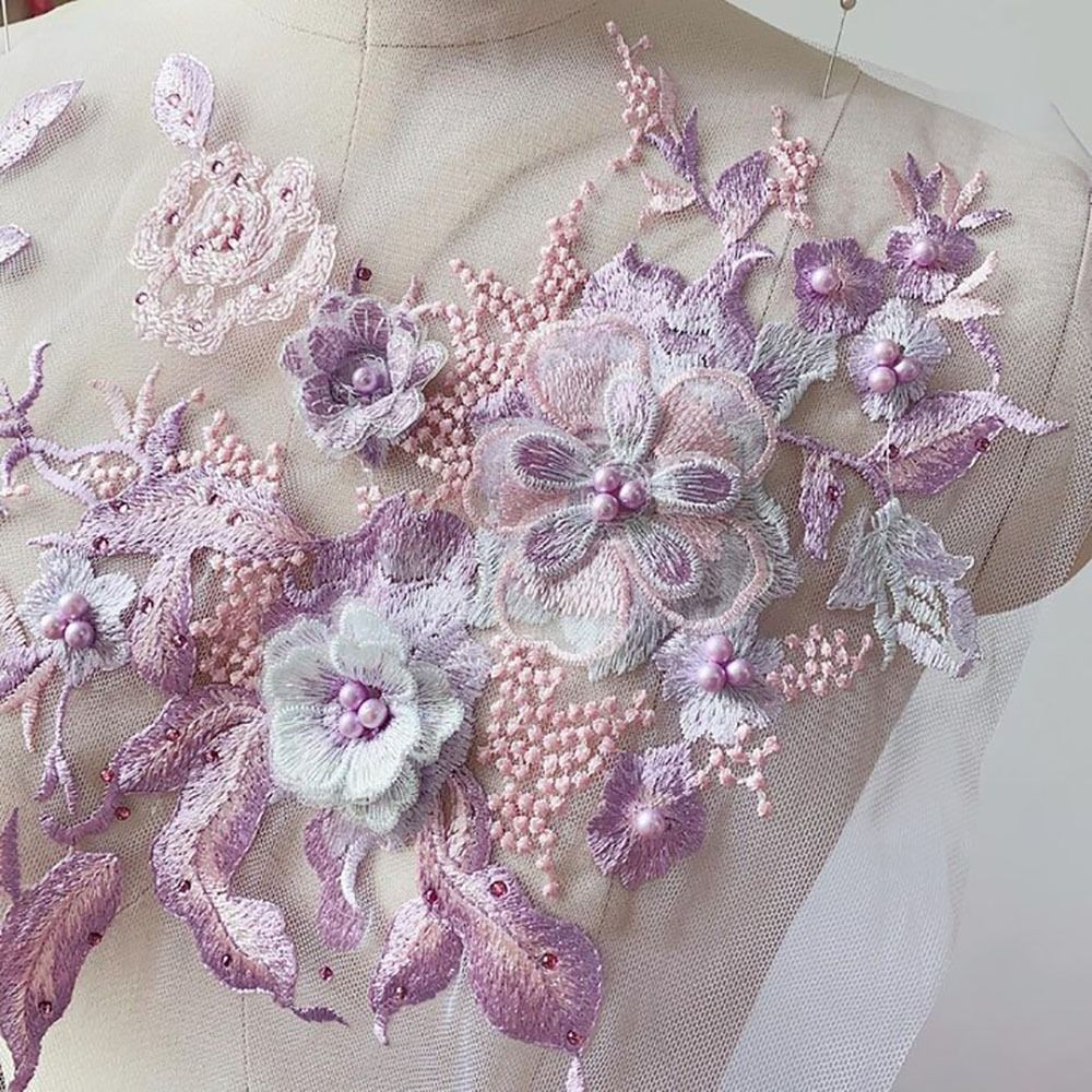 3d flores frisadas tecidos de  - Embroidery Flower Pattern avaliação e preço