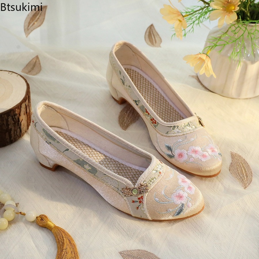Novos Sapatos Femininos 2026:  - Embroidery Cotton avaliação e preço