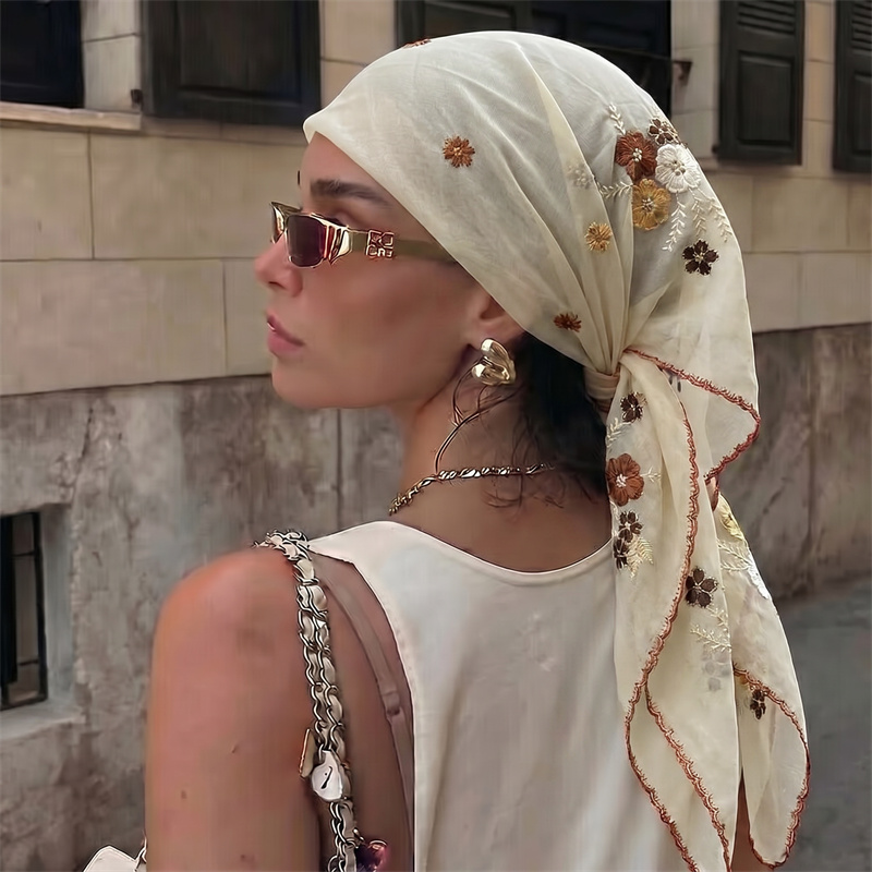 Lenço de Luxo em Tule Transpar - Embroidery Shawl avaliação e preço