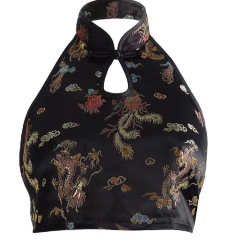 2025 Top Cropped Cheongsam Sex - Embroidery Vest avaliação e preço