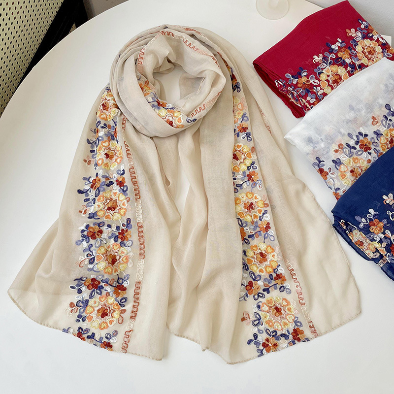 2025 novo algodão macio hijab  - Embroidery Shawl avaliação e preço
