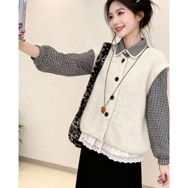 Camisa Xadrez Feminina e Colet - Embroidery Vest avaliação e preço