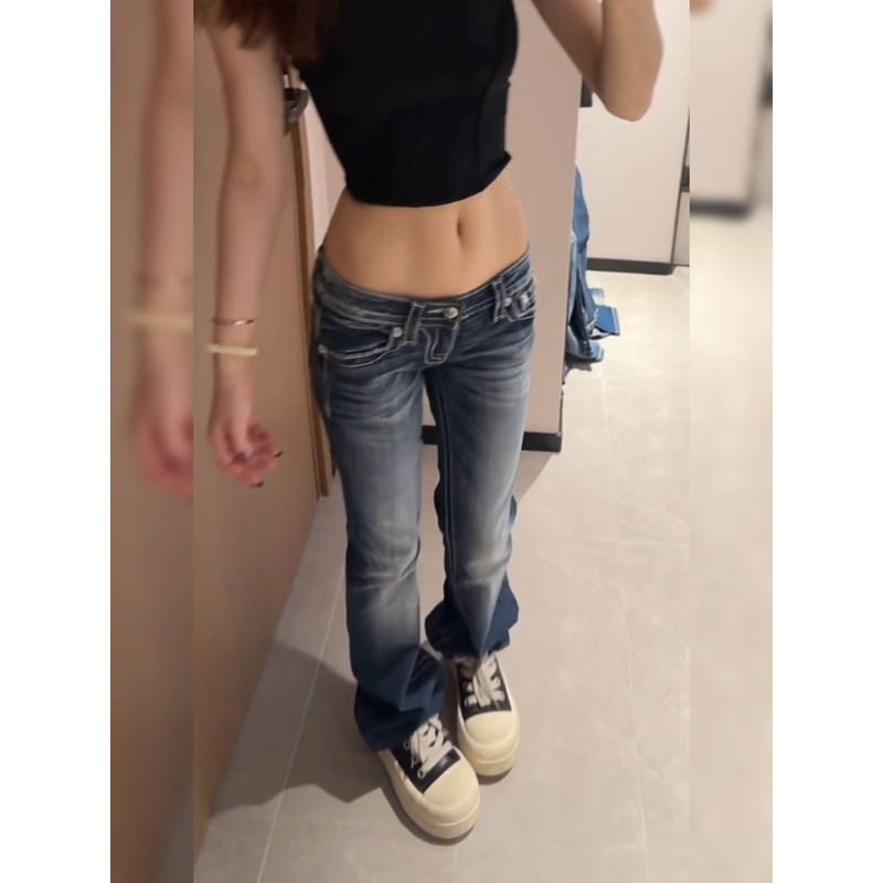 Calças Jeans Femininas Y2K Gót - Embroidery Jeans Sakura avaliação e preço