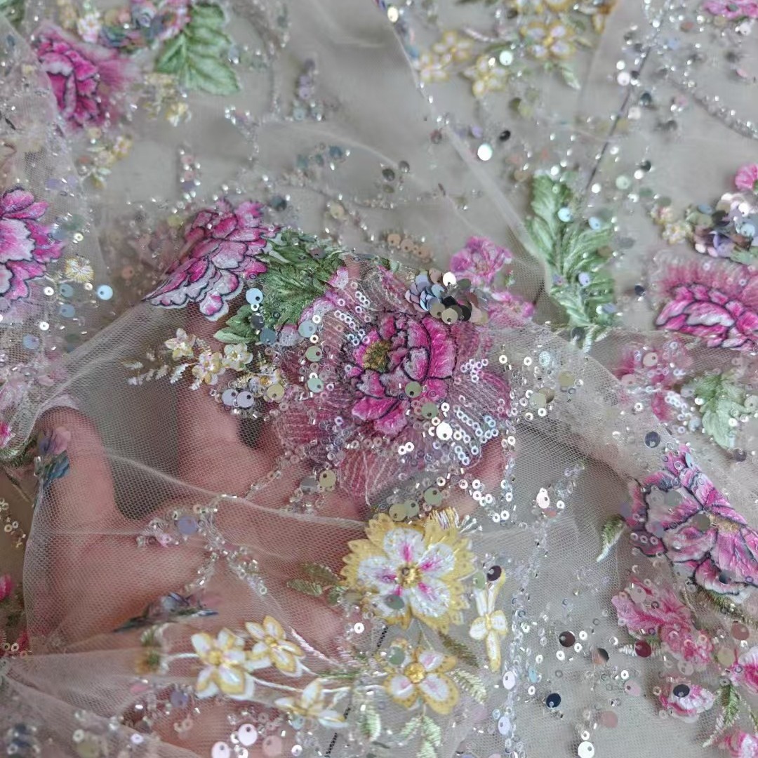 Tecido de Renda Luxuosa com Co - Embroidery Underlay avaliação e preço