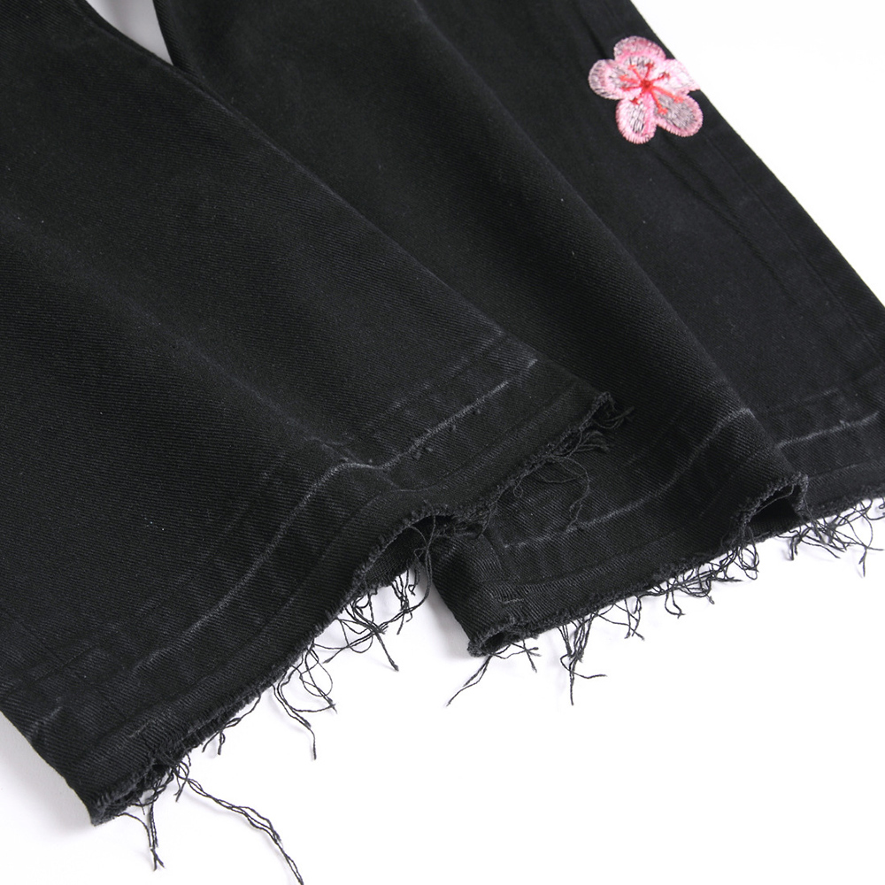 Homens sakura bordado denim je - Embroidery Jeans Sakura avaliação e preço