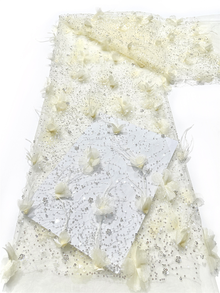 Tecido requintado de luxo leve - Embroidery Net Dress avaliação e preço